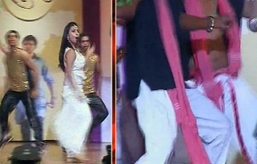 शिवसेना के मंच पर आइटम सॉन्‍ग का तड़का