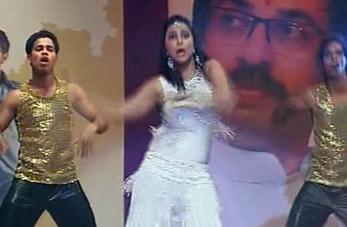 शिवसेना के मंच पर आइटम सॉन्‍ग का तड़का