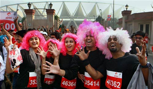 दिल्ली हाफ मैराथन के अनोखे रंग