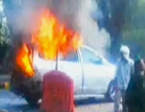 तस्‍वीरों में देखिए कैसे हुआ इजरायली दूतावास की कार में धमाका