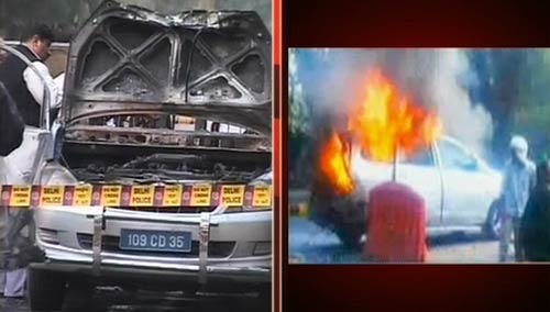 तस्‍वीरों में देखिए कैसे हुआ इजरायली दूतावास की कार में धमाका