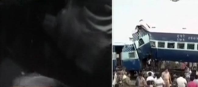 देखें कैसे मालगाड़ी से टकराई हम्‍पी एक्‍सप्रेस