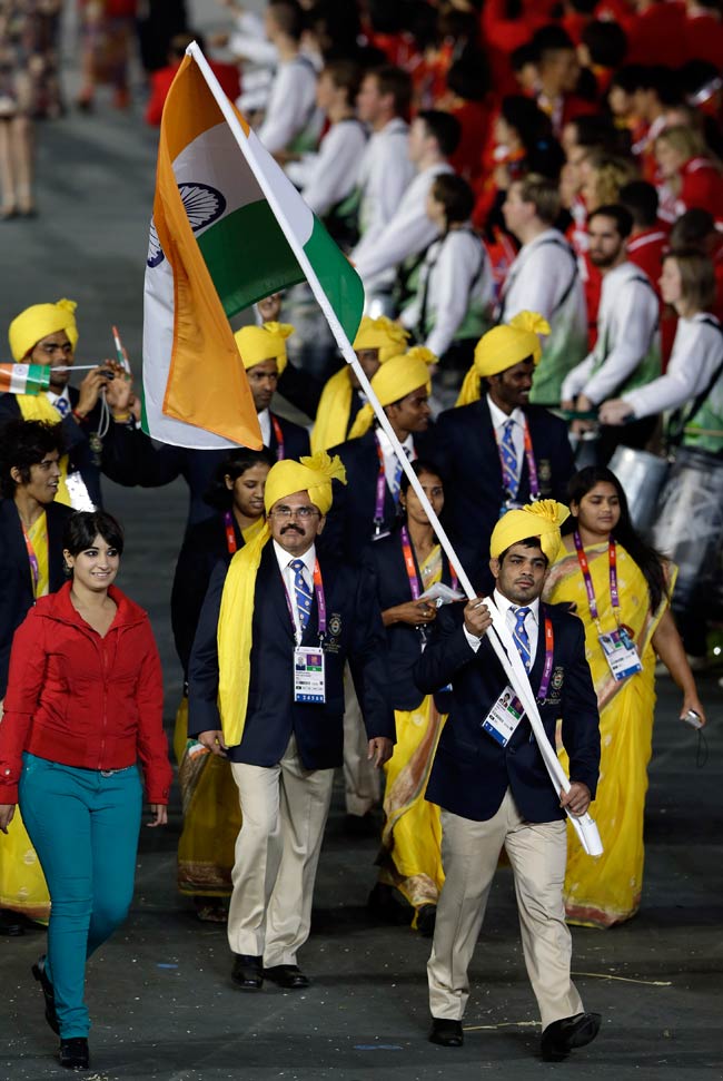 लंदन ओलंपिक में भारतीय दल का जोरदार स्‍वागत | उद्घाटन समारोह