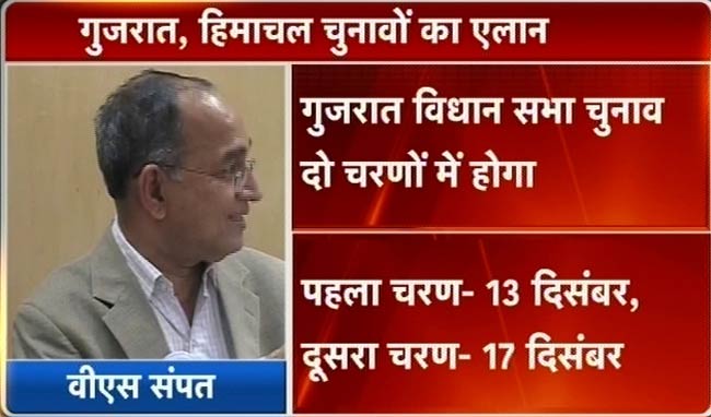 गुजरात और हिमाचल में चुनाव की तारीखें घोषित