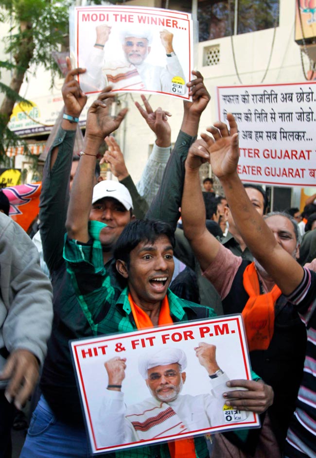 गुजरात में जीत का जश्न | मोदी की अनदेखी तस्वीरें
