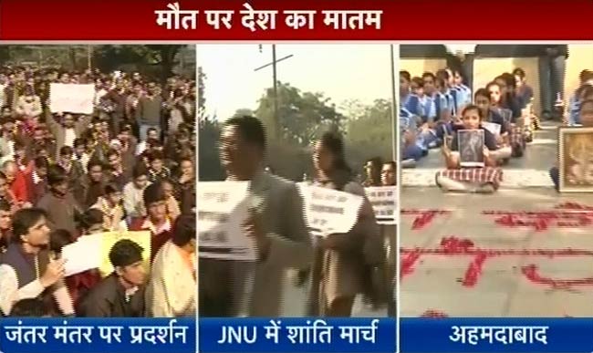 गैंगरेप पीड़िता की मौत के बाद शांतिपूर्ण प्रदर्शन | शोक में देश