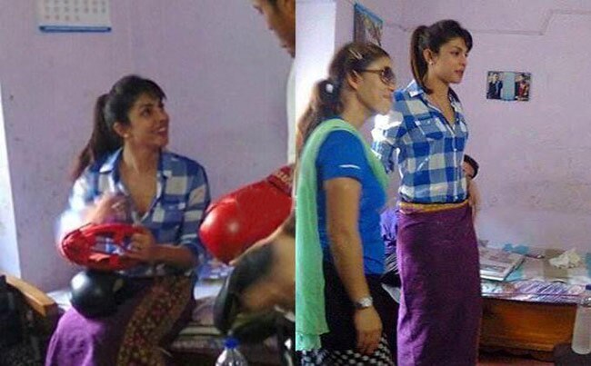 इम्फाल में मेरीकॉम से मिलने पहुंची प्रियंका चोपड़ा...