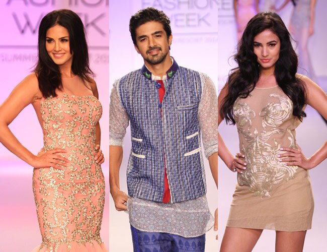 सनी लियोन और सोनल चौहान ने रैंप पर बिखेरा खूबसूरती का जादू