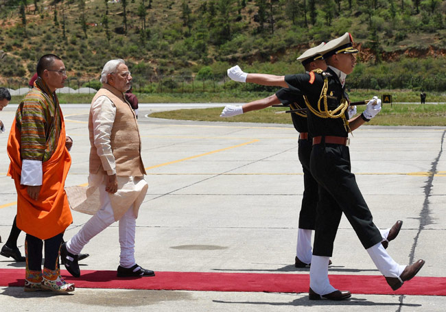 प्रधानमंत्री नरेंद्र मोदी के स्वागत में थिरका थिम्पू