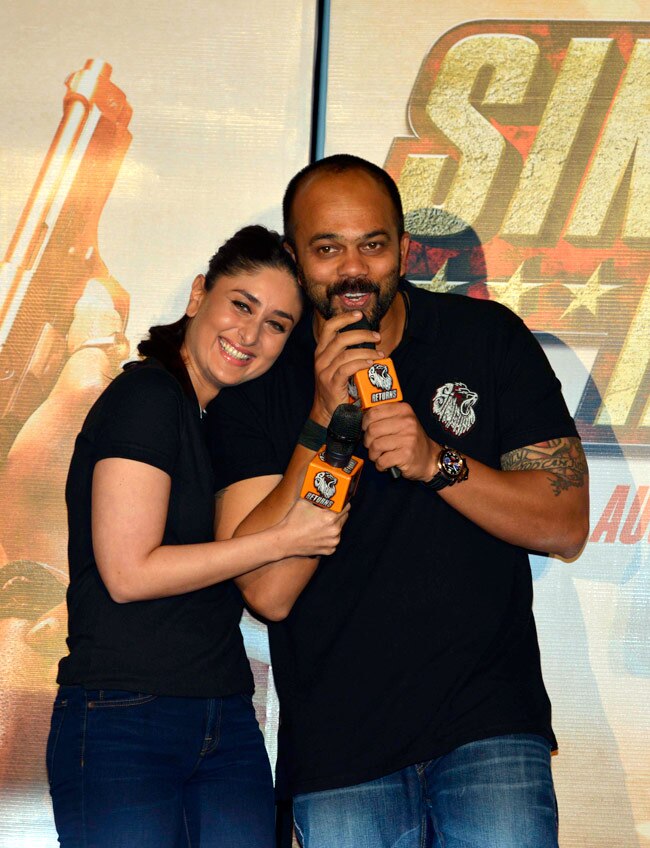 'सिंघम रिटर्न्‍स' के ट्रेलर लॉन्‍च पर पहुंचे अजय, करीना और रोहित शेट्टी