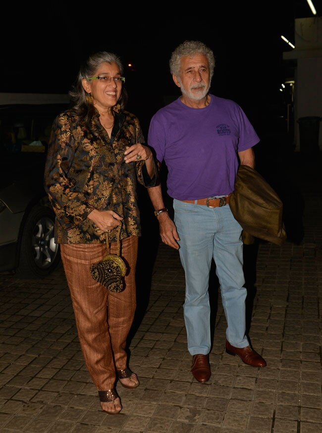 मोटा चश्मा पहन 'खूबसूरत' की स्क्रीनिंग पर पहुंचे सोनम-फवाद