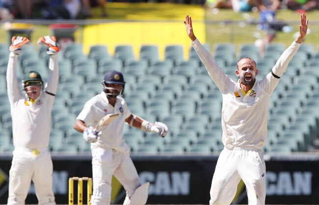 एडिलेड टेस्टः कोहली की सेंचुरी पर भारी पड़ी लियोन की फिरकी