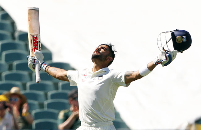 एडिलेड टेस्टः कोहली की सेंचुरी पर भारी पड़ी लियोन की फिरकी