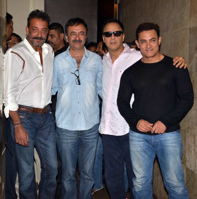 PK की स्क्रीनिंग पर संजय दत्त का बॉलीवुड से री-यूनियन