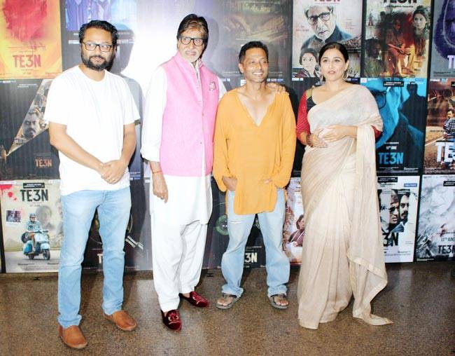 'तीन' के ग्रैंड इवेंट में अमिताभ संग नजर आईं विद्या बालन...