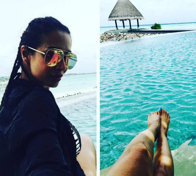 मालदीव में मलाइका का Bold अंदाज