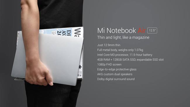 फटाफट चार्ज होगा Xiaomi का पहला लैपटॉप Mi Notebook Air