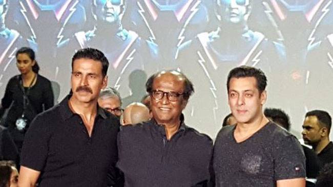 रजनीकांत की फिल्म 2.0 के फर्स्ट लुक लॉन्च पर पहुंचे सलमान, करण जौहर