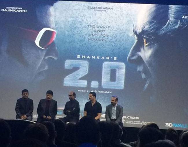 रजनीकांत की फिल्म 2.0 के फर्स्ट लुक लॉन्च पर पहुंचे सलमान, करण जौहर