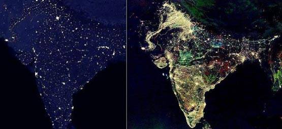 स्पेस से रात में ऐसा दिखता है INDIA, देखें पूरी दुनिया की PHOTOS