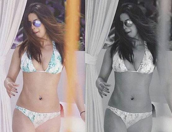 ब्लैक के बाद ब्लू बिकिनी में स्पॉट हुई प्रियंका चोपड़ा, PHOTOS वायरल