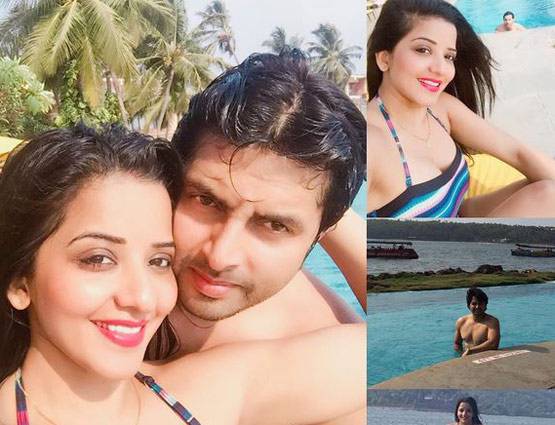 PHOTOS: SWIMSUIT में पति संग गोवा में रिलेक्स कर रही हैं मोनालिसा
