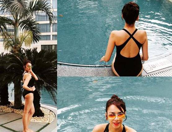 BLACK BIKINI में पूल में उतरीं नितिभा कौल, देखें PHOTOS