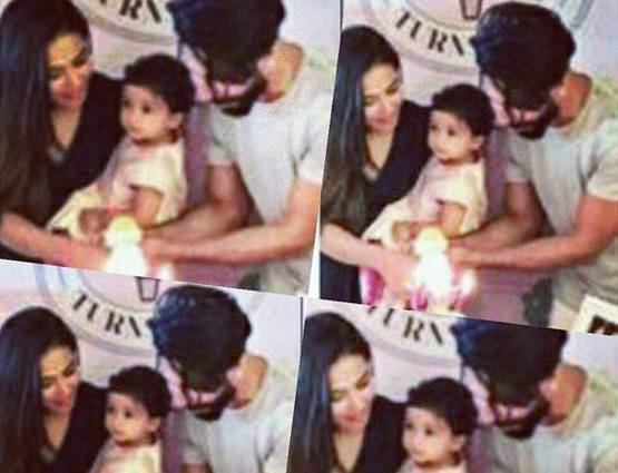 जब बेबी गर्ल मीशा ने काटा अपना 1st बर्थडे केक, PHOTOS वायरल