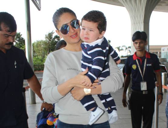 वीरे दी वेडिंग के लिए दिल्ली रवाना हुईं करीना, कैमरा देख ऐसे रोने लगा तैमूर