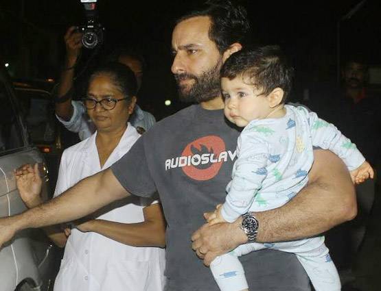 बुआ के बर्थडे पर पापा के साथ कूल मूड में दिखे तैमूर, देखें PHOTOS