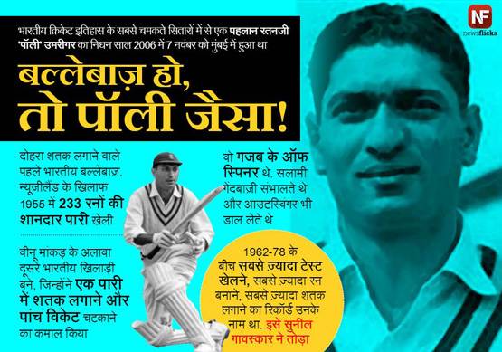 सचिन-गावस्कर से पहले पॉली थे 'बादशाह', जड़ा था पहला दोहरा शतक