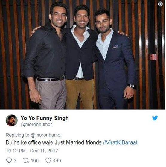 विराट-अनुष्का की शादी से 'फूफा' नाराज, Twitter पर ऐसे उड़ा मजाक