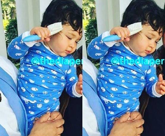 तैमूर खुद बना रहे हैं अपने बाल, देखी आपने ये क्यूट तस्वीर