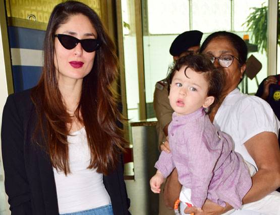 उदयपुर रवाना हुईं करीना, एयरपोर्ट पर मायूस दिखे तैमूर