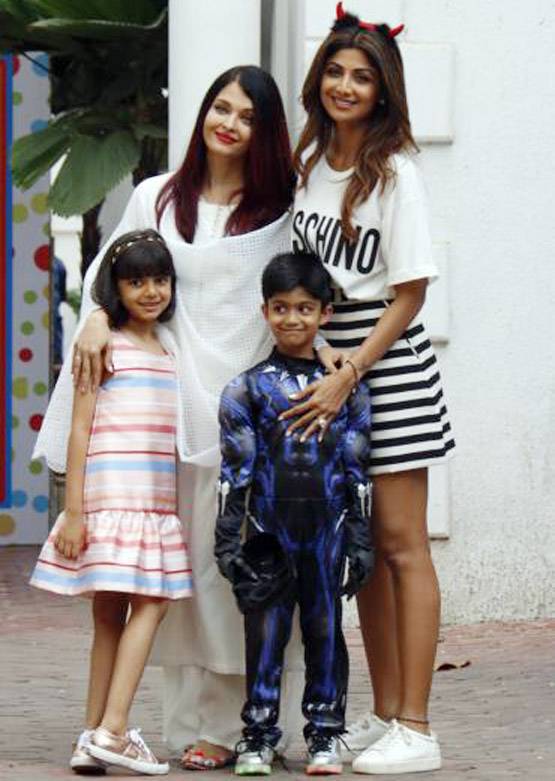 शि‍ल्पा शेट्टी के बेटे की B'day पार्टी में ऐश संग पहुंची आराध्या