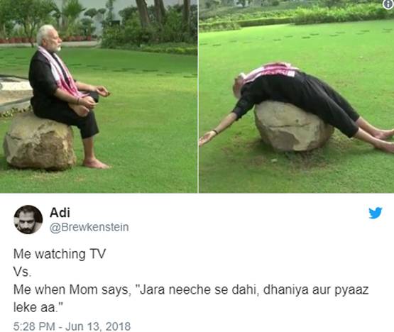 PM मोदी के फ‍िटनेस वीडियो के बने MEMES, लोगों ने ऐसे किया ट्रोल