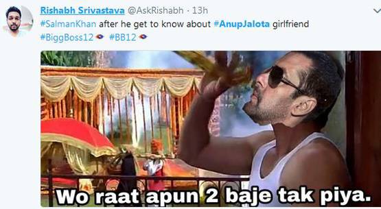 सलमान ने भी ली अनूप जलोटा पर चुटकी, Viral हो रहे मीम्स