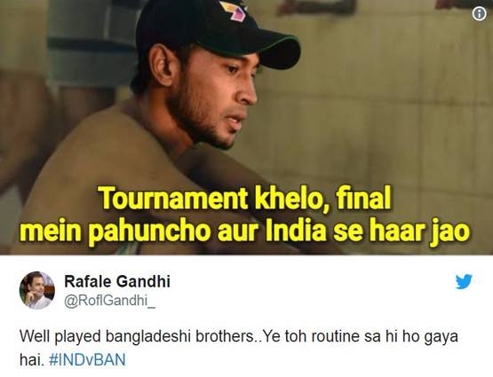 हार के बाद उड़ा बांग्लादेश का मजाक, लोगों ने किए ये कमेंट