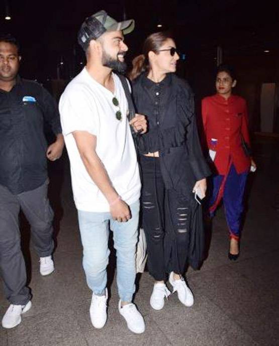 एयरपोर्ट पर अनुष्का को गले लगाकर विराट ने किया वेलकम