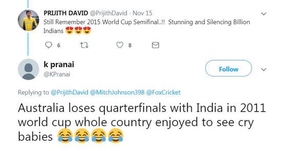 कोहली-जॉनसन की लड़ाई में भिड़े भारत-ऑस्ट्रेलिया के फैंस