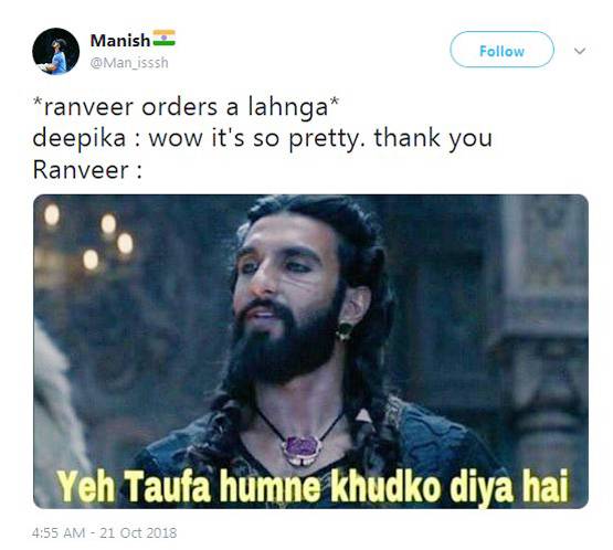 'दीपवीर' की फोटो नहीं मिलने से नाराज हैं फैंस, यूं उड़ा रहे मजाक