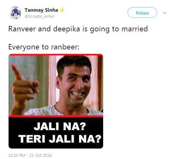 'दीपवीर' की फोटो नहीं मिलने से नाराज हैं फैंस, यूं उड़ा रहे मजाक