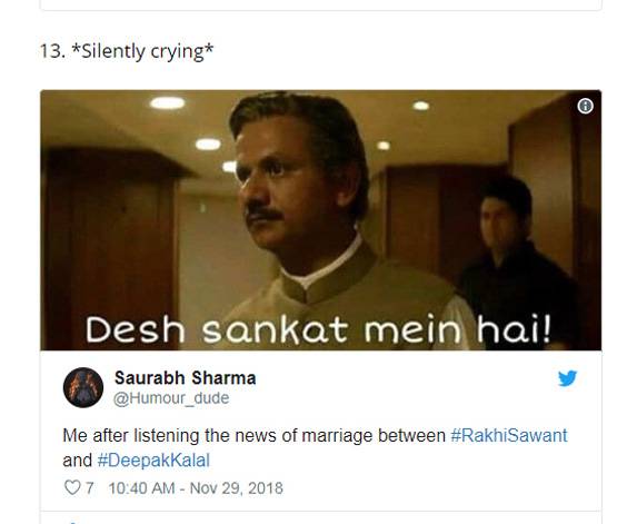 राखी सावंत और दीपक की शादी का उड़ा रहा मजाक, यूं बन रहे मीम्स