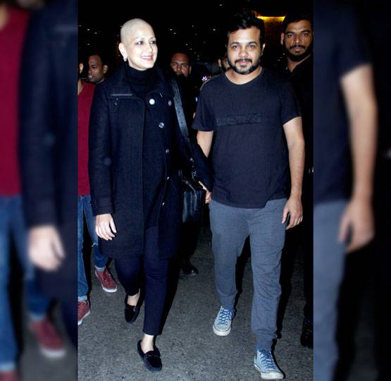 5 महीने बाद अमेरिका से भारत लौटीं सोनाली, कैंसर से जंग जारी