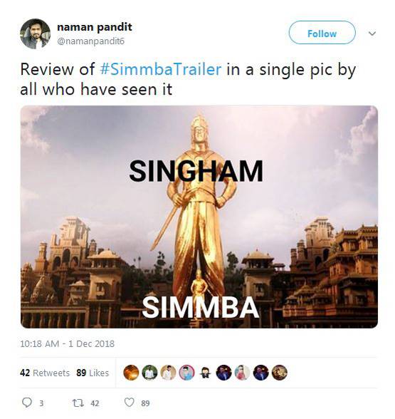 रणवीर की सिंबा पर बन रहे Funny Jokes सोशल मीडिया पर वायरल