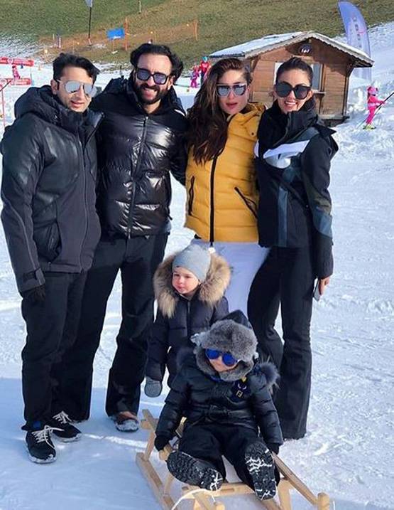 स्विट्जरलैंड में पापा सैफ संग बर्फ में यूं एंजॉय कर रहे तैमूर