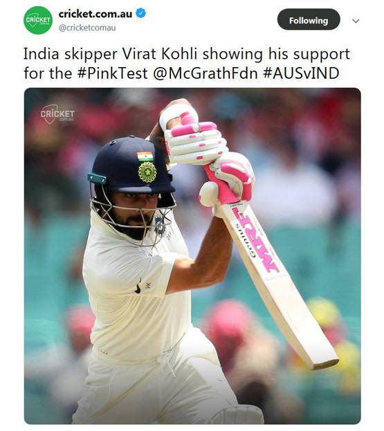 सिडनी टेस्ट में गुलाबी-गुलाबी दिखे कप्तान कोहली, ये थी वजह