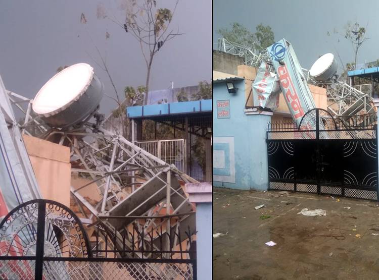 आंधी तूफान का असर, कहीं उड़ीं छतें तो कहीं मोबाइल टावर