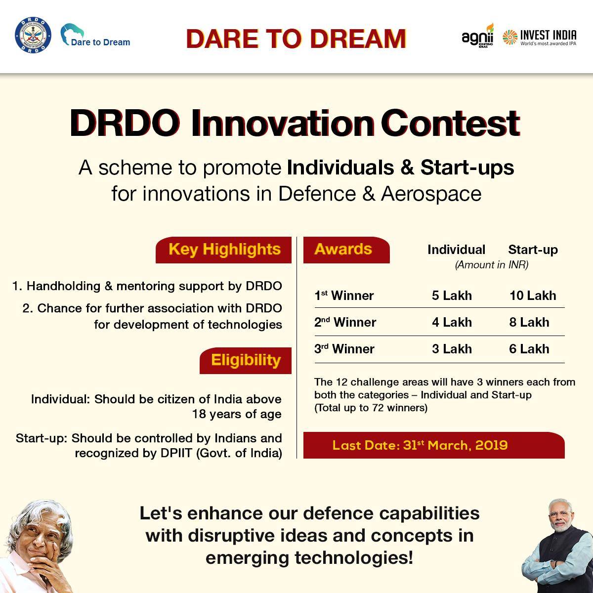 DRDO को दें अपना आइडिया, मिलेगा 10 लाख रुपये का इनाम