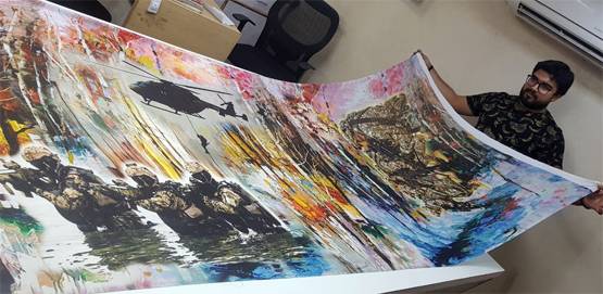 गुजरात के कारोबारी ने साड़ी पर उतार दी अभिनंदन की बहादुरी